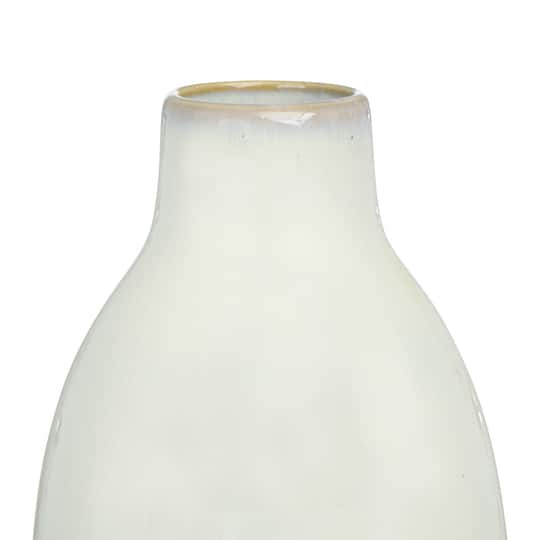 Hello Honey® 14" Cream Stoneware Vase with Gold Pattern